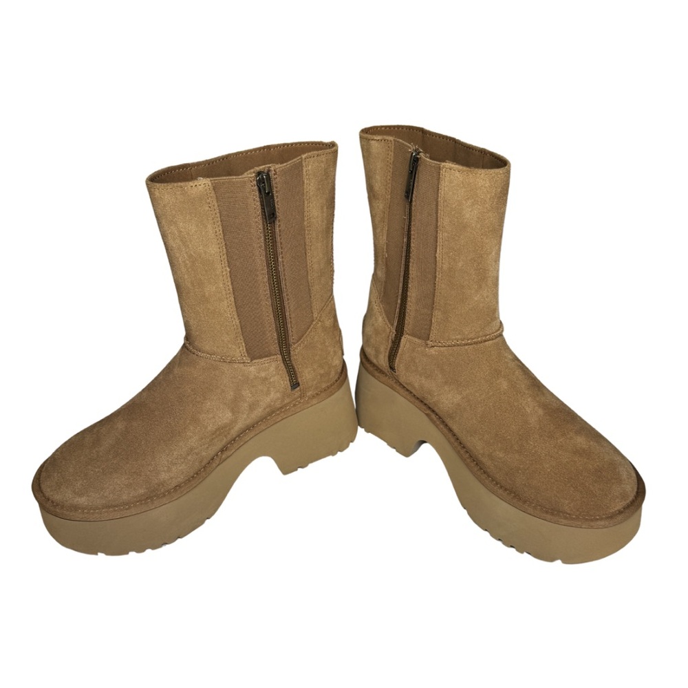 UGG Women's Classic Twin Seam New Heights Chestnut Suede Platform Boot 1158313 8 - Picture 7 of 11